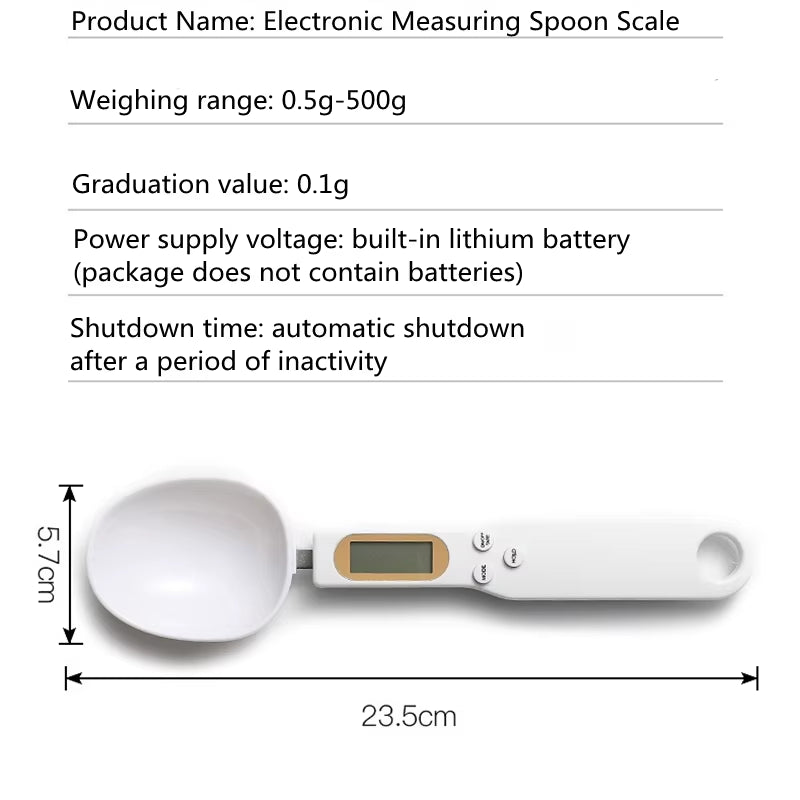 Kitchen Electronic Scale 500G 0.1G LCD Digital Measuring Spoon Food Flour Spoon Scale Mini Kitchen Tool for Milk Coffee Scale